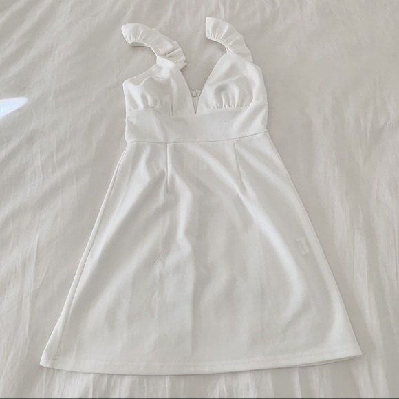 White Ruffle Strap Minidress - Picture 5 of 5
